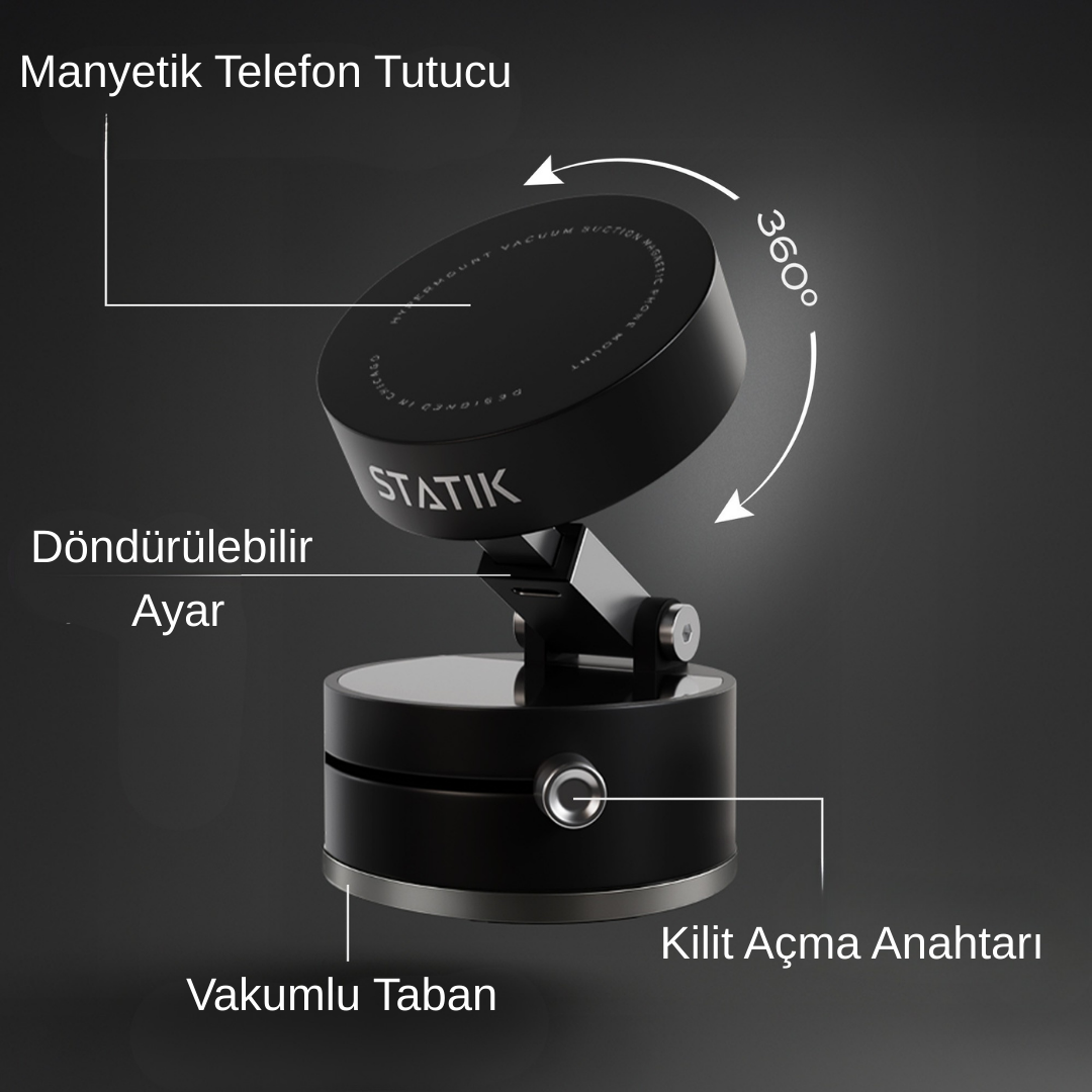 Manyetik Vakumlu Telefon Tutucu